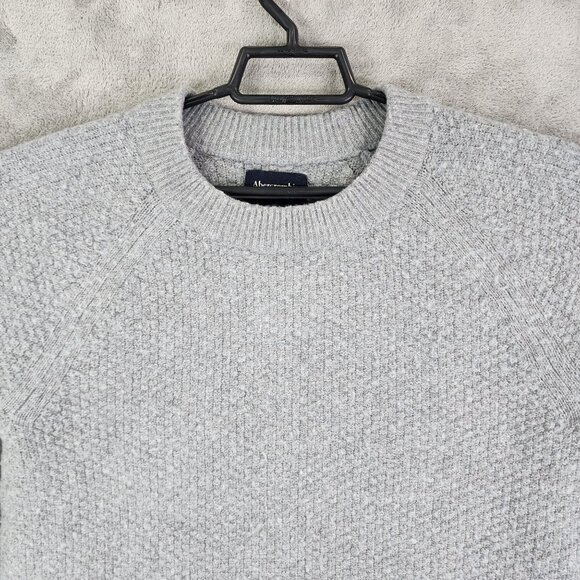 Mens Abercrombie & Fitch Gray Sweater Wool & Nylon Blend Crew Neck Long Sleeve S - Picture 4 of 10